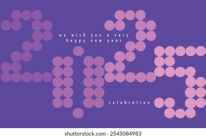 number 2025 purple monochrome color, happy new year 2025 text background design template, happy new year 2025 vector illustration isolated on red background.