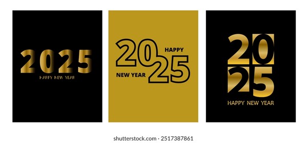 Number 2025 for set design for happy new year 2025 celebration. Modern design cover templates, posters, ad banners, brochures, flyers, covers, websites. Vector.