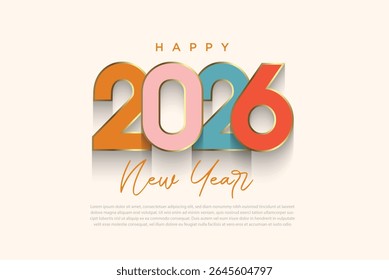 O número 2026 é bonito e muito elegante. 2026 novo ano vetor design premium. Design para 2026 calendário de ano novo, banner e design de cartaz.