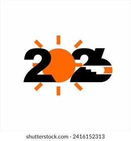 Number 2026 logo design with illustration of sunrise and stairs.