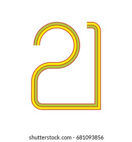 number 21 line art design vector