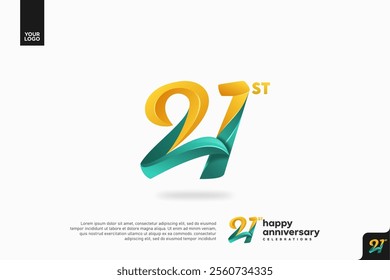 Number 21 logo icon design, 21st birthday logo number, anniversary 21