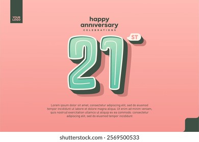 Number 21 logo icon design, 21st birthday logo number, anniversary 21