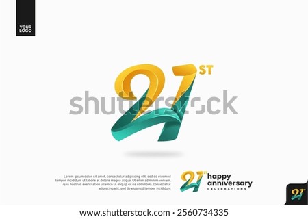 Number 21 logo icon design, 21st birthday logo number, anniversary 21