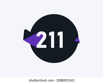 Number 211 logo icon design vector image