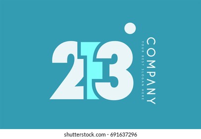 number 213 blue white cyan logo vector creative company icon design template background dot