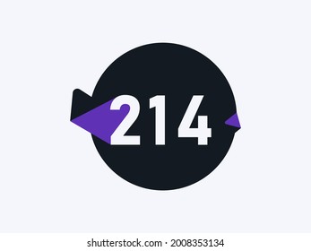 Number 214 logo icon design vector image