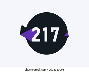 Number 217 logo icon design vector image