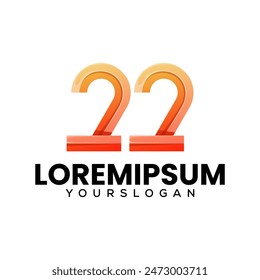 number 22 creative logo design 