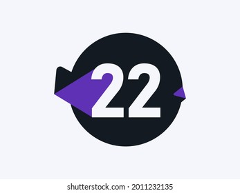 Nummer 22 Logo-Symbol-Design, Vektorbild