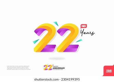 Number 22 logo icon design, 22nd birthday logo number, anniversary 22