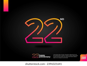 Number 22 logo icon design, 22nd birthday logo number, anniversary 22