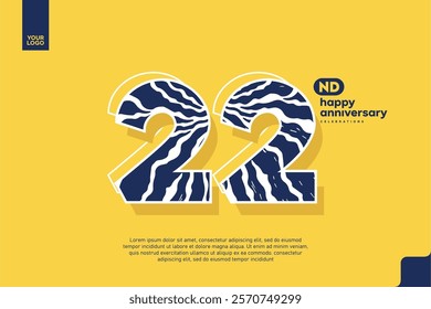 Number 22 logo icon design, 22nd birthday logo number, anniversary 22