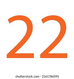 NÚMERO 22 ILUSTRACIÓN DEL VECTOR DE ARTE DE CLIP SENCILLO