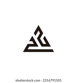 Number 22 triangle geometric symbol simple logo vector