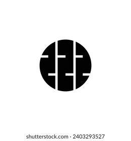 Number 222. circle geometric symbol simple logo vector