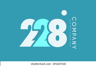 number 228 blue white cyan logo vector creative company icon design template background dot