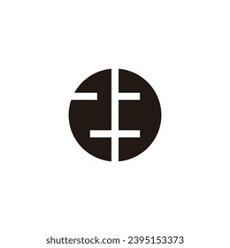 Number 23 circle, modern geometric symbol simple logo vector