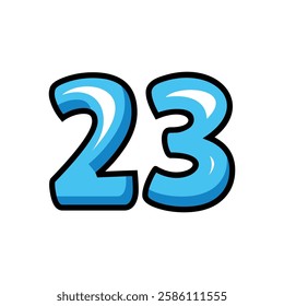 number 23 design with bold lines