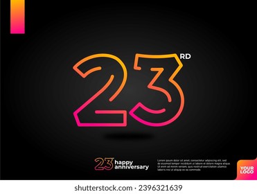 Number 23 logo icon design, 23rd birthday logo number, anniversary 23