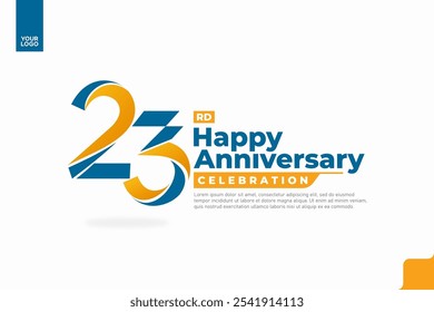Número 23 diseño de icono de logotipo, número de logotipo de cumpleaños 23, aniversario 23