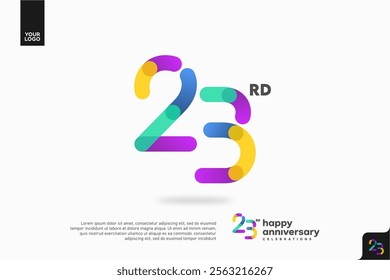 Number 23 logo icon design, 23rd birthday logo number, anniversary 23