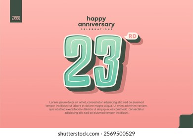 Number 23 logo icon design, 23rd birthday logo number, anniversary 23