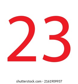 NUMBER 23 SIMPLE CLIP ART VECTOR ILLUSTRATION