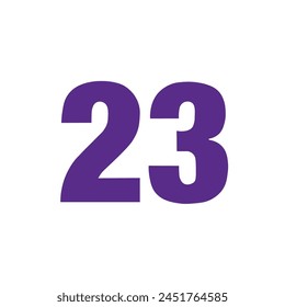 NUMBER 23 SIMPLE CLIP ART ILLUSTRATION