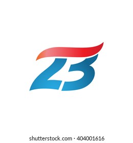 number 23 swoosh design template logo blue red