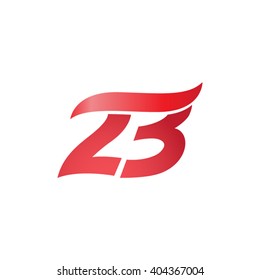 number 23 swoosh design template logo red