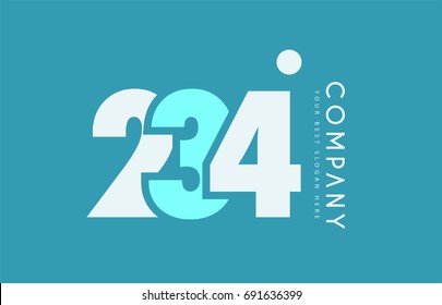 number 234 blue white cyan logo vector creative company icon design template background dot