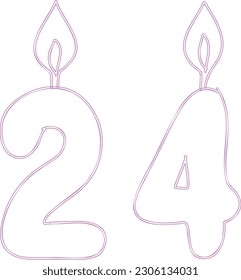 Number 24 with a candle.