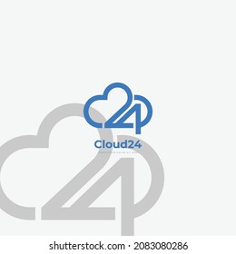 Number 24 Cloud Logo Designs