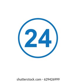 Number 24 icon illustration isolated vector sign symbol