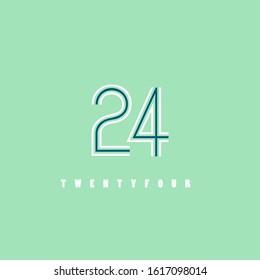 Number 24 line digit abstract vector element