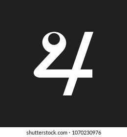 number 24 linked design symbol vector