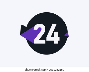 Imagen vectorial de diseño de icono del logotipo número 24