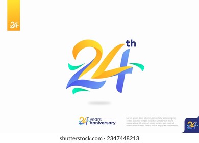 Number 24 logo icon design, 24th birthday logo number, anniversary 24