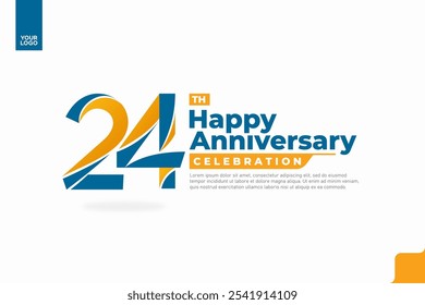 Número 24 logotipo ícone design, 24º aniversário logotipo número, aniversário 24