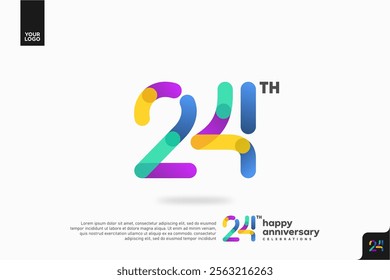 Number 24 logo icon design, 24th birthday logo number, anniversary 24