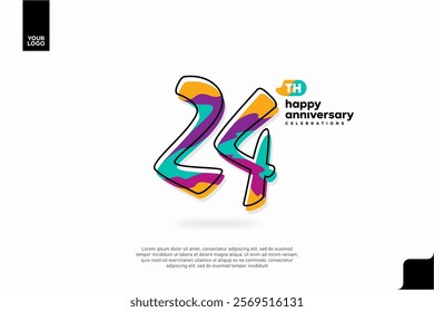 Number 24 logo icon design, 24th birthday logo number, anniversary 24