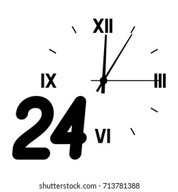 Number 24 on the background of the dial.