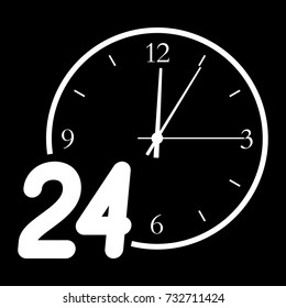 Number 24 on the background of the dial with the arrows.