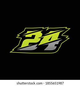 Number 24 racing design vector