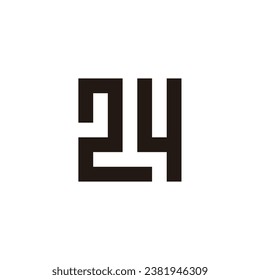 Number 24 square geometric symbol simple logo vector