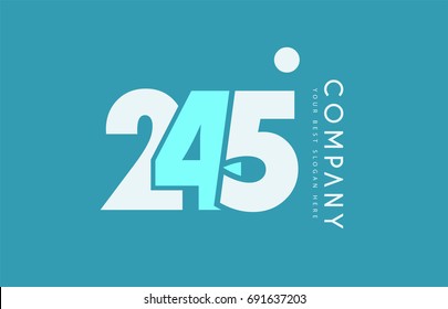 number 245 blue white cyan logo vector creative company icon design template background dot