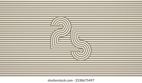 Número 25 logotipo design Inspiração, Número 25 logotipo multi estilo linha que se mistura no fundo da linha, modelo de logotipo de design plano, ilustração vetorial