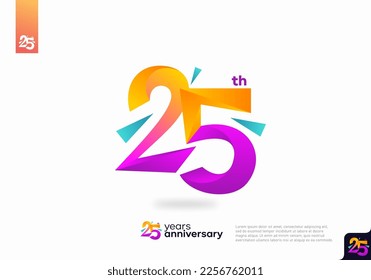 Number 25 logo icon design, 25th birthday logo number, anniversary 25