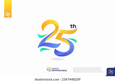 Number 25 logo icon design, 25th birthday logo number, anniversary 25 svg